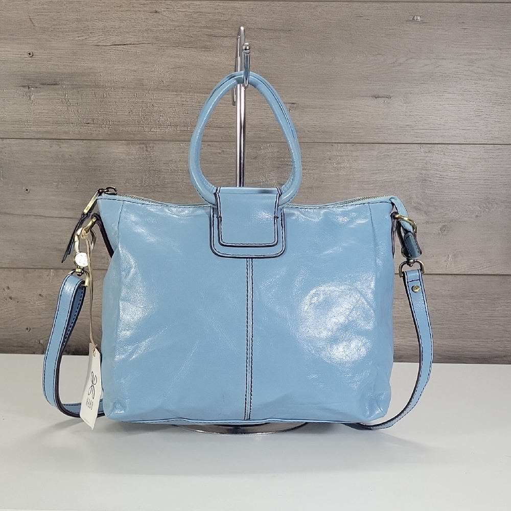 Hobo Blue Mist Leather Tote Handbag - Women's Shoulder Bag New